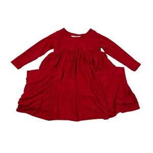 Remie Girl Red Modal Pocket Dress